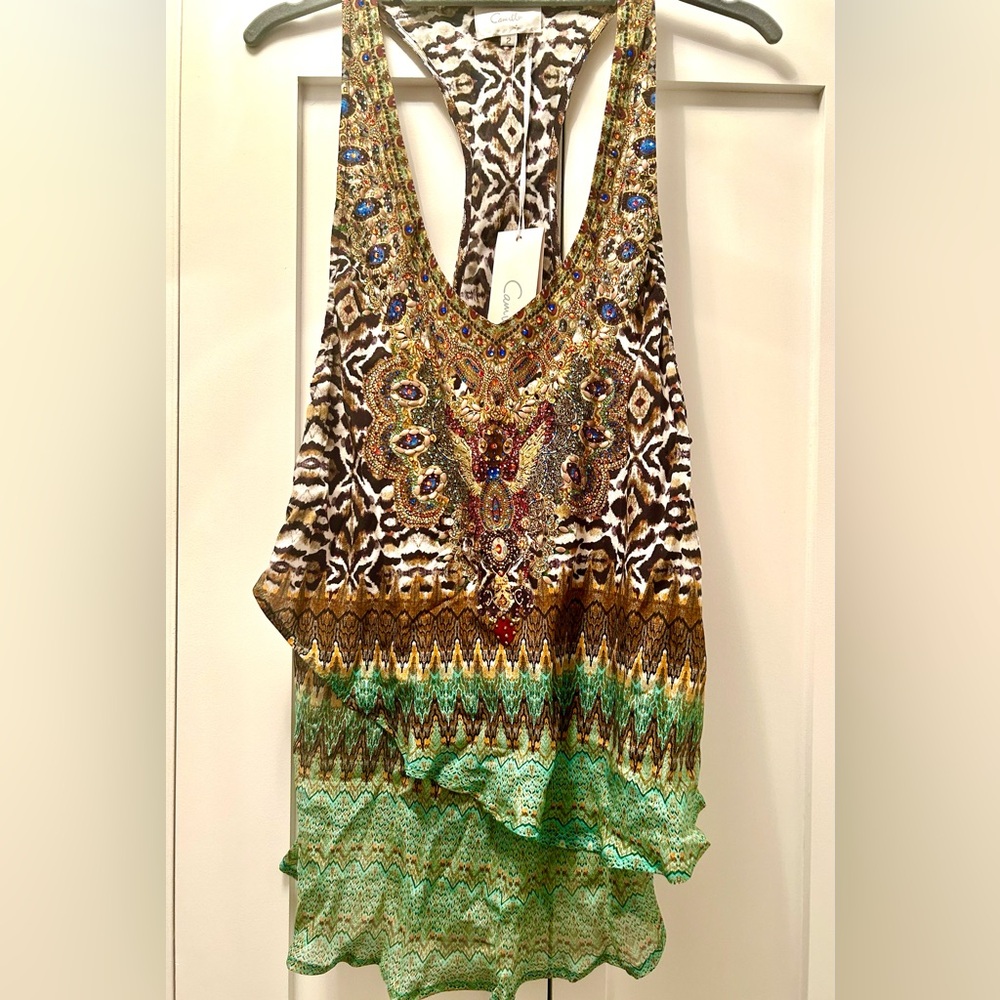 Camilla Multicolor Embellished Tank Top - Picture 4 of 11